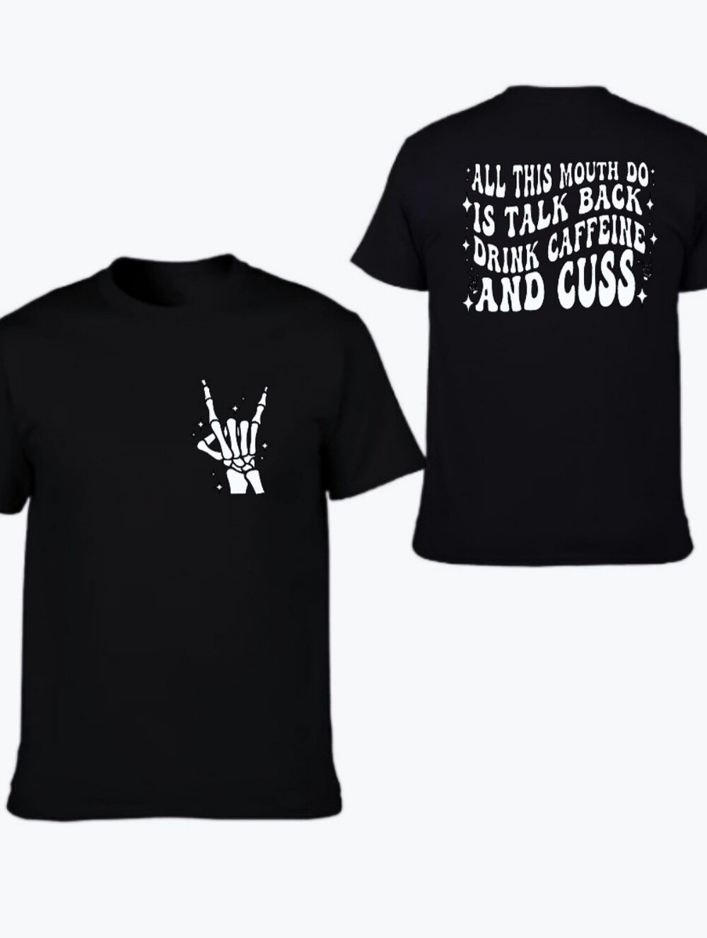 Funny shirt all this mouth do humor Caffeine coffee and cuss Retro